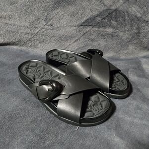 Aerosoles Lago Black Leather Sandals Women's Size 7 NWOT